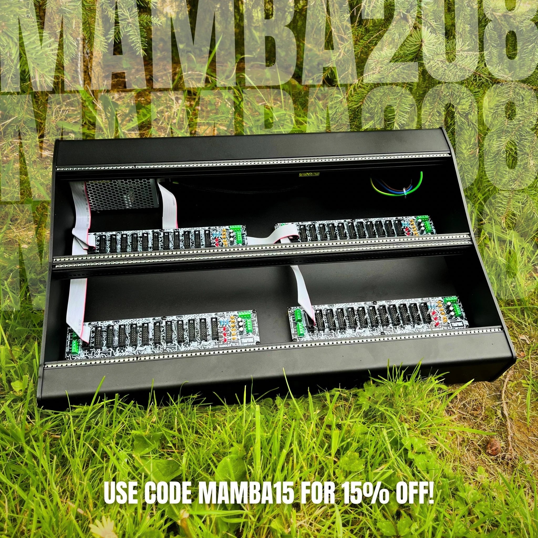 MAMBA208 Modular Synth Case – 104HP 6U Powered Eurorack Skiff