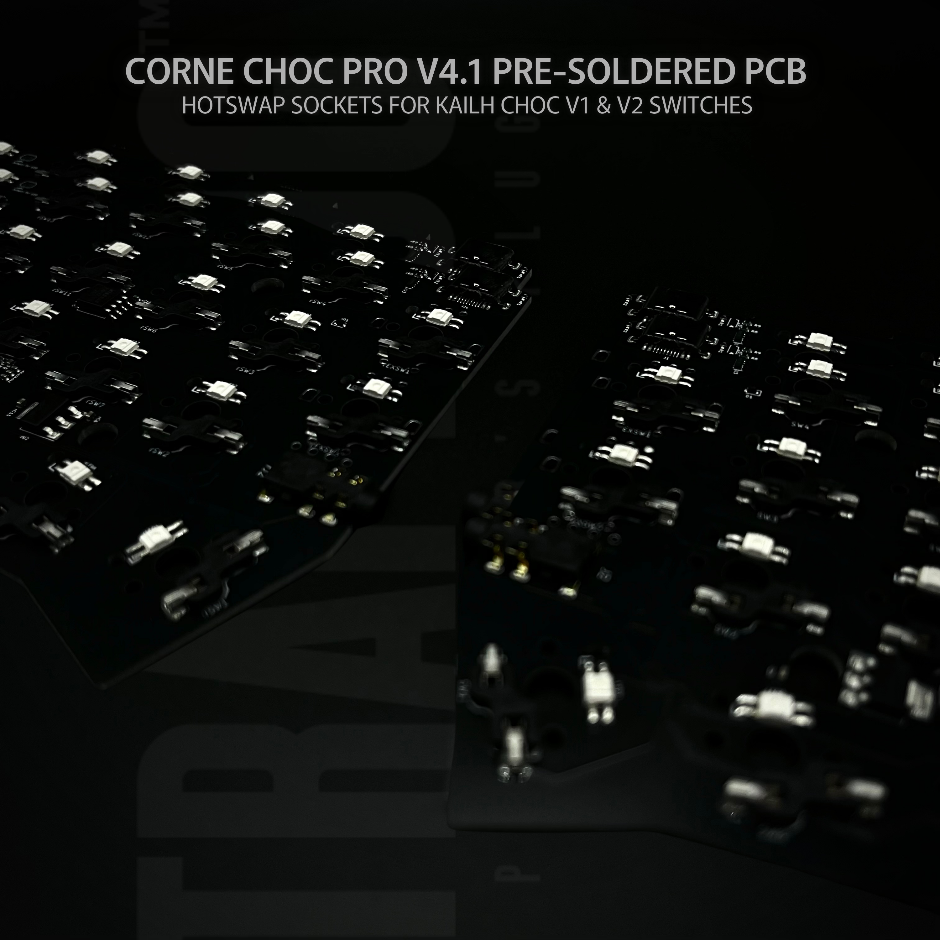 Corne Choc V4.1 PCB ONLY – Pre-Soldered & Pre-Flashed for Kailh Choc V1 & V2 Switches