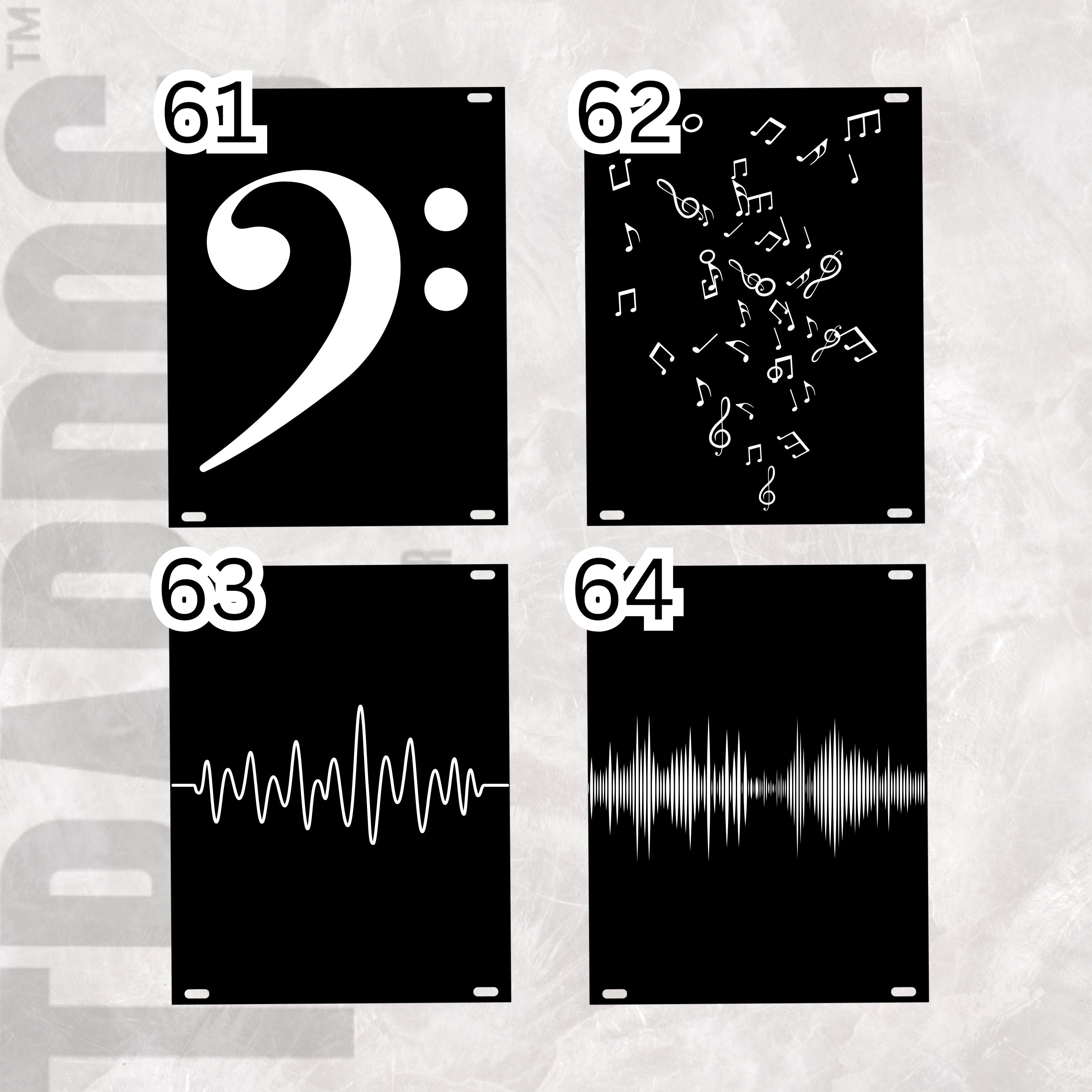 Artwork Laser Engraved Acrylic Eurorack Panels 1.5mm / Eurorack Panels For Filling Gaps / Any Size HP / Blank Eurorack Panels