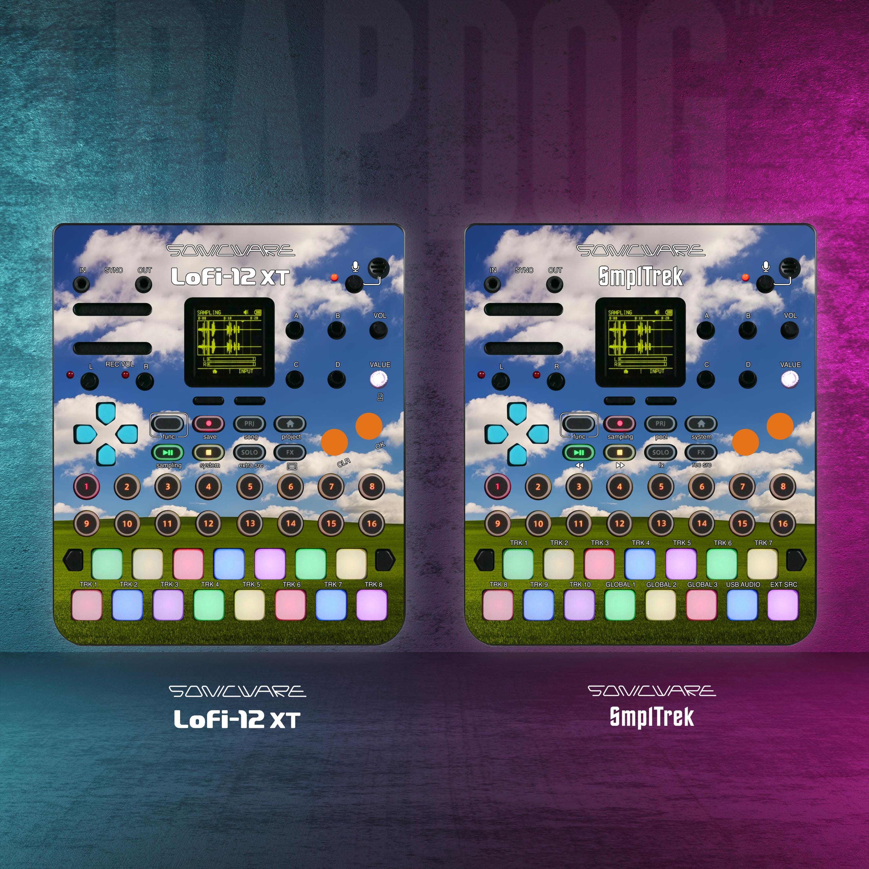Custom SmplTrek & Lofi-12 XT Vinyl Faceplate Skin Sticker | Precut Holes  #1