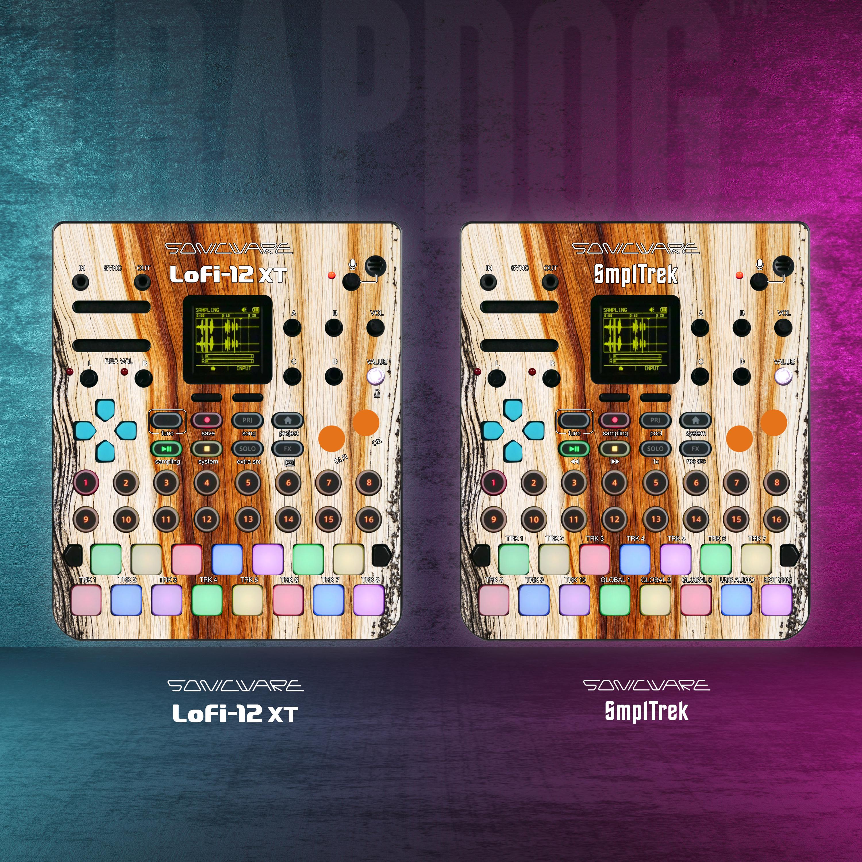 Custom SmplTrek & Lofi-12 XT Vinyl Faceplate Skin Sticker | Precut Holes  #9