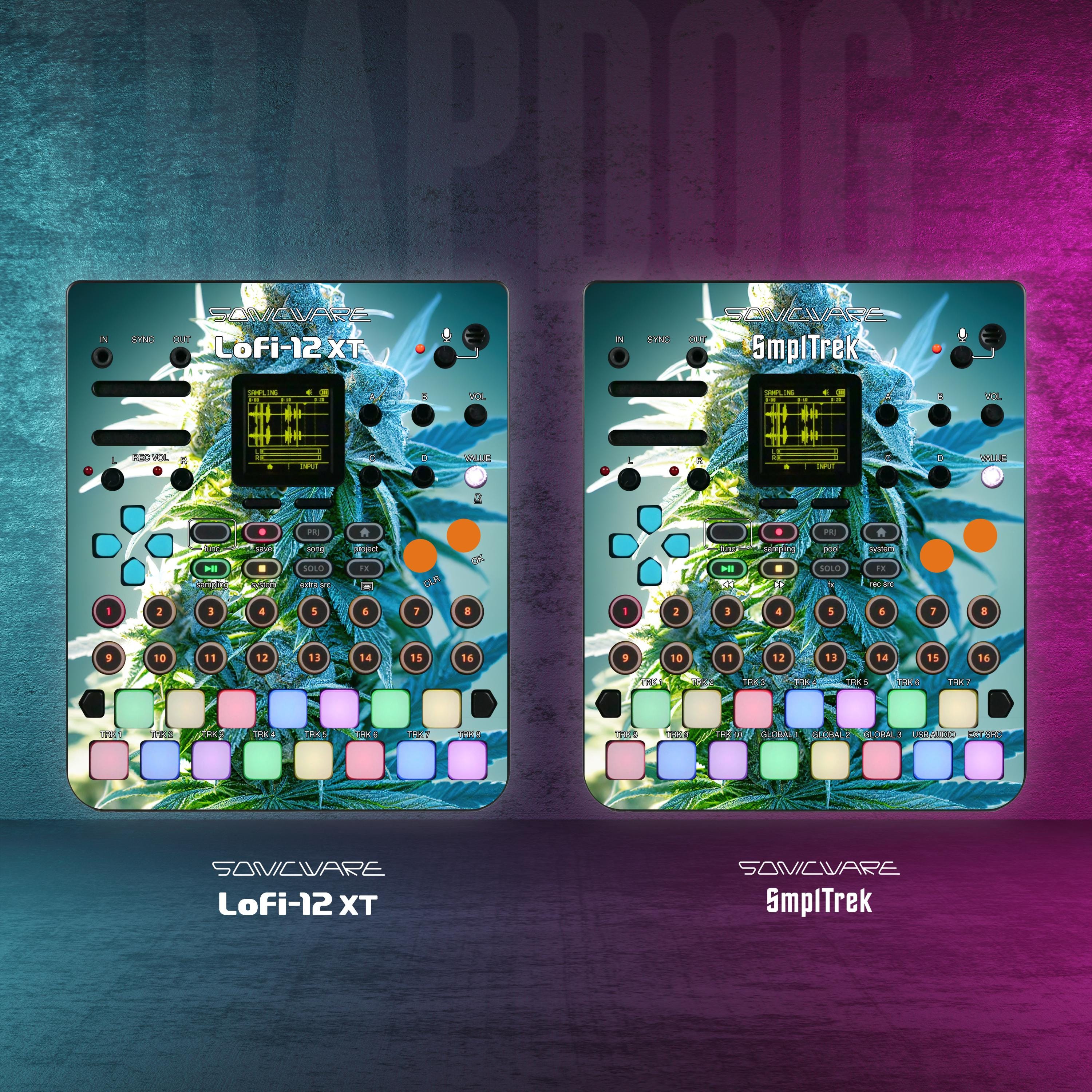 Custom SmplTrek & Lofi-12 XT Vinyl Faceplate Skin Sticker | Precut Holes  #12