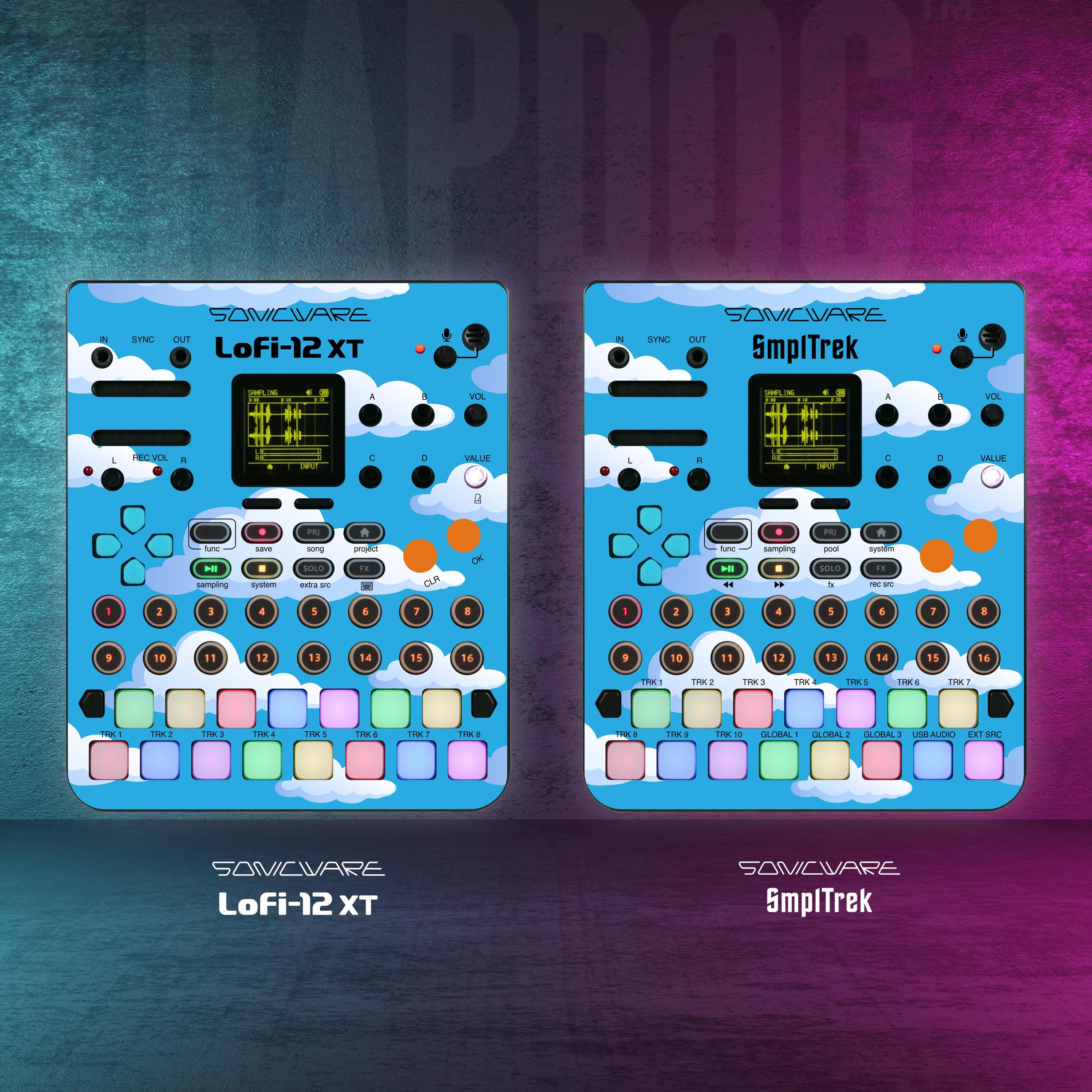 Custom SmplTrek & Lofi-12 XT Vinyl Faceplate Skin Sticker | Precut Holes  #33
