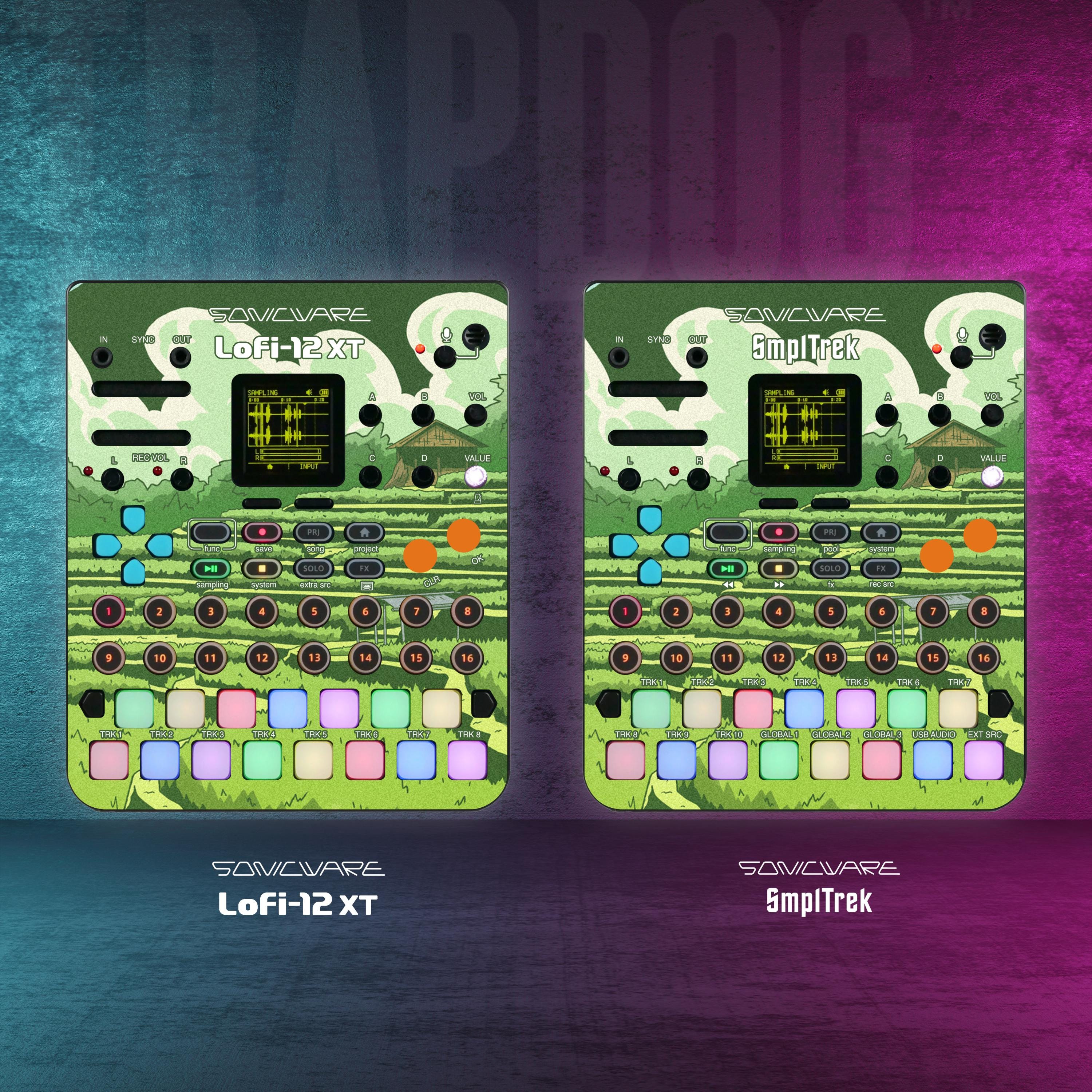 Custom SmplTrek & Lofi-12 XT Vinyl Faceplate Skin Sticker | Precut Holes  #20