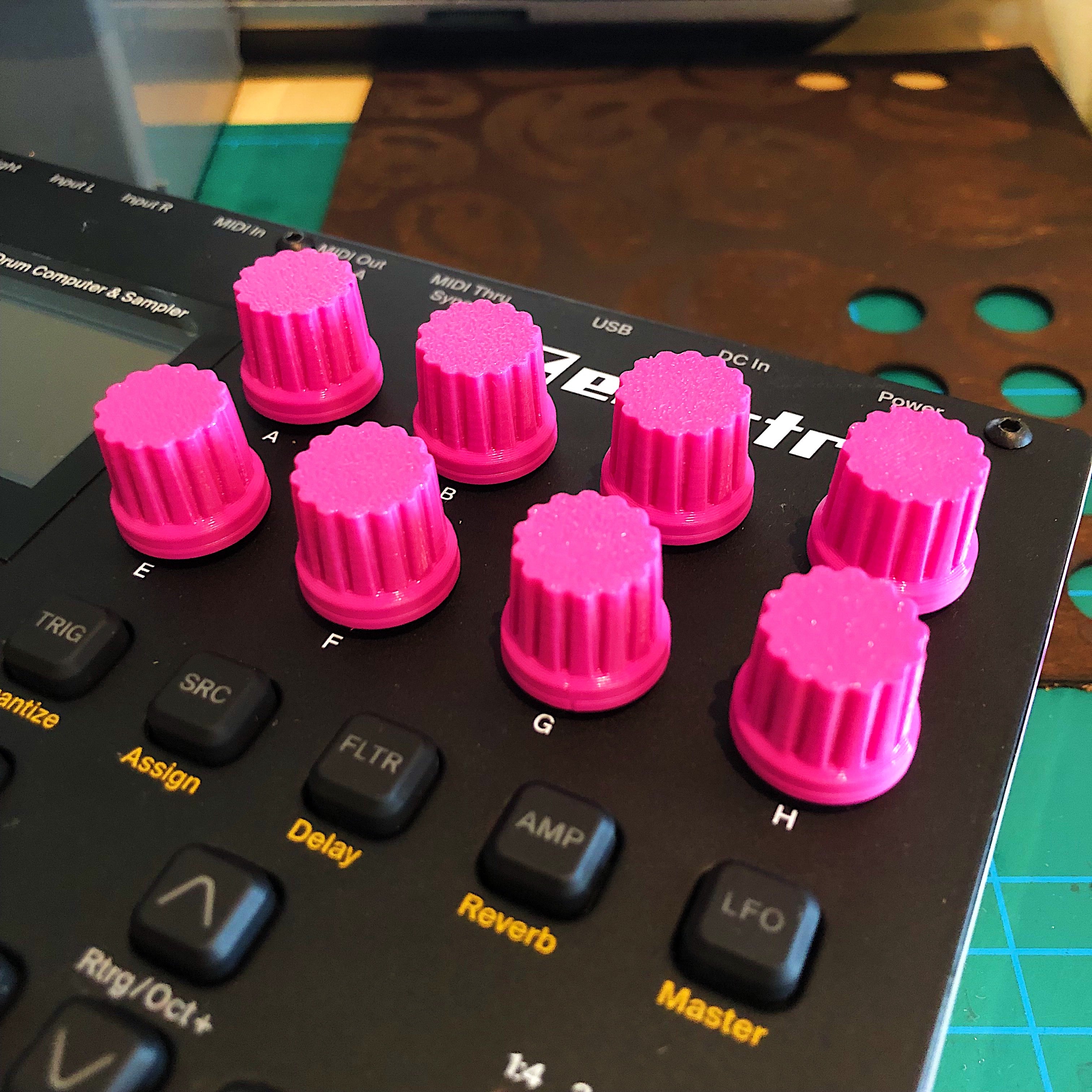 Encoder & 180° Potentiometer Knobs | Coloured D-Shaft Knobs | Perfect for Elektron/Roland/Akai Devices, Mixers, DJ Devices