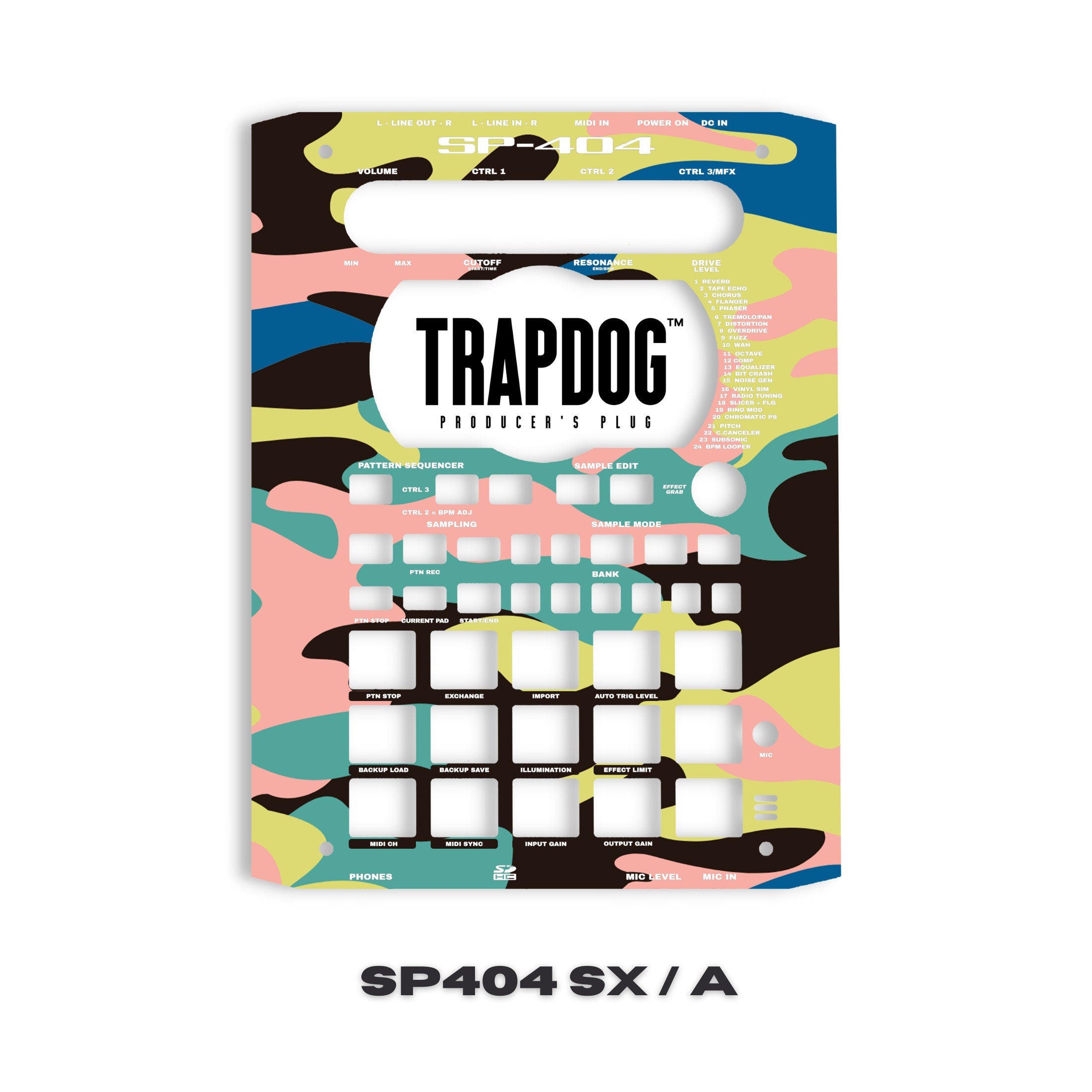 SP404 MKII | A | SX | OG Vinyl Faceplate Skin Sticker | Camo #16